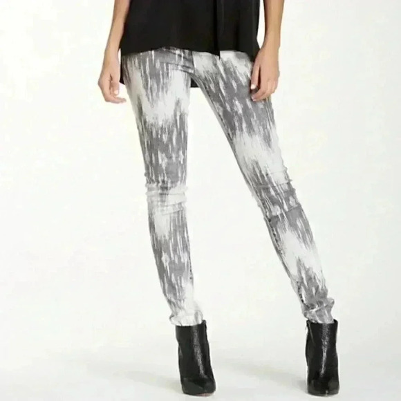 Vince Dylan Beat Down White Gray Coated Denim Skinny Jeans Stretch 24 - Picture 15 of 15